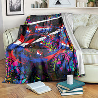 Paraguay Flag Day Blanket Colorful Graffiti Map Butterflies