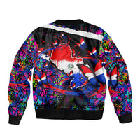 Paraguay Flag Day Bomber Jacket Colorful Graffiti Map Butterflies