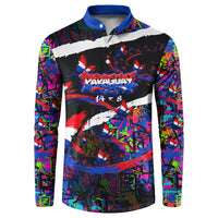 Paraguay Flag Day Button Sweatshirt Colorful Graffiti Map Butterflies