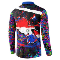 Paraguay Flag Day Button Sweatshirt Colorful Graffiti Map Butterflies