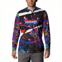 Paraguay Flag Day Button Sweatshirt Colorful Graffiti Map Butterflies