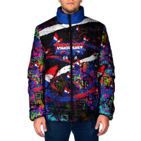 Paraguay Flag Day Padded Jacket Colorful Graffiti Map Butterflies