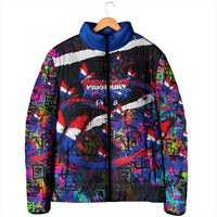 Paraguay Flag Day Padded Jacket Colorful Graffiti Map Butterflies