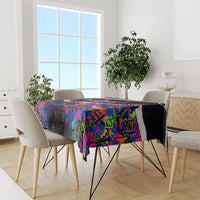 Paraguay Flag Day Tablecloth Colorful Graffiti Map Butterflies