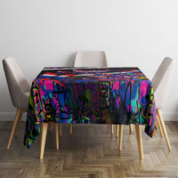 Paraguay Flag Day Tablecloth Colorful Graffiti Map Butterflies