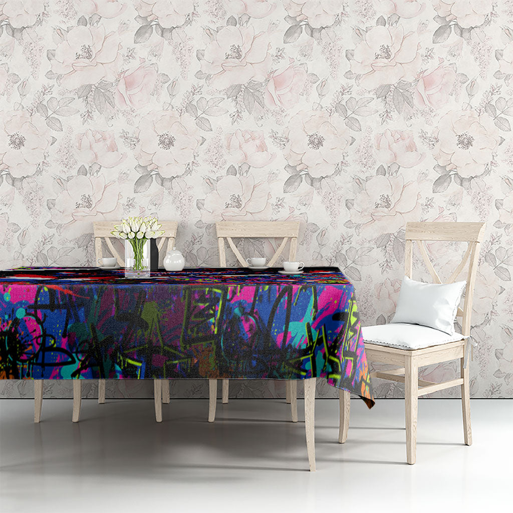 Paraguay Flag Day Tablecloth Colorful Graffiti Map Butterflies
