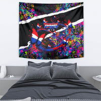Paraguay Flag Day Tapestry Colorful Graffiti Map Butterflies