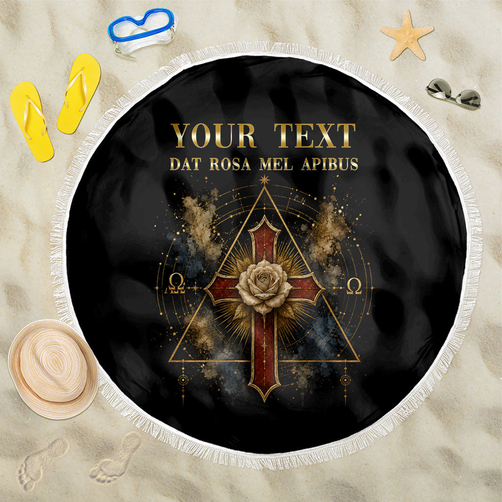 Personalized Rosicrucians Beach Blanket Sapiens Dominabitur Astris Rose Cross