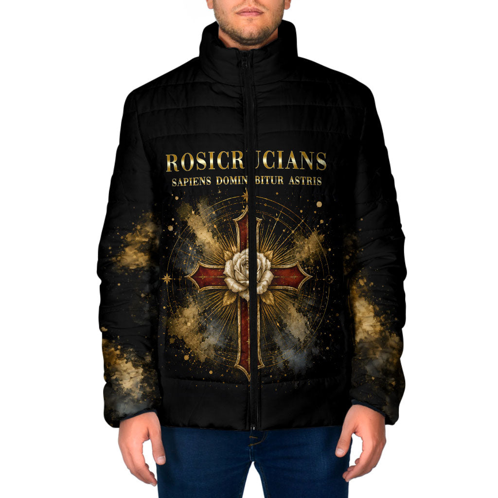Personalized Rosicrucians Padded Jacket Sapiens Dominabitur Astris Rose Cross