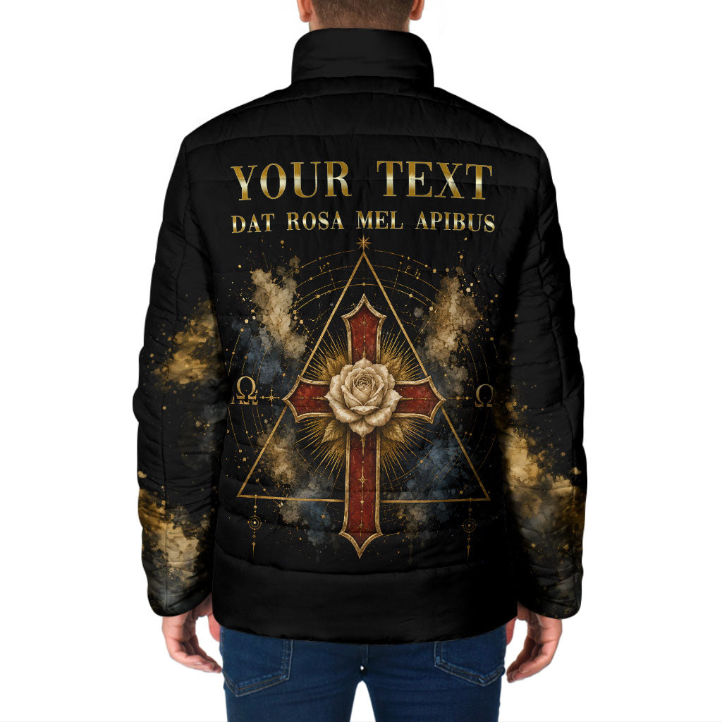 Personalized Rosicrucians Padded Jacket Sapiens Dominabitur Astris Rose Cross