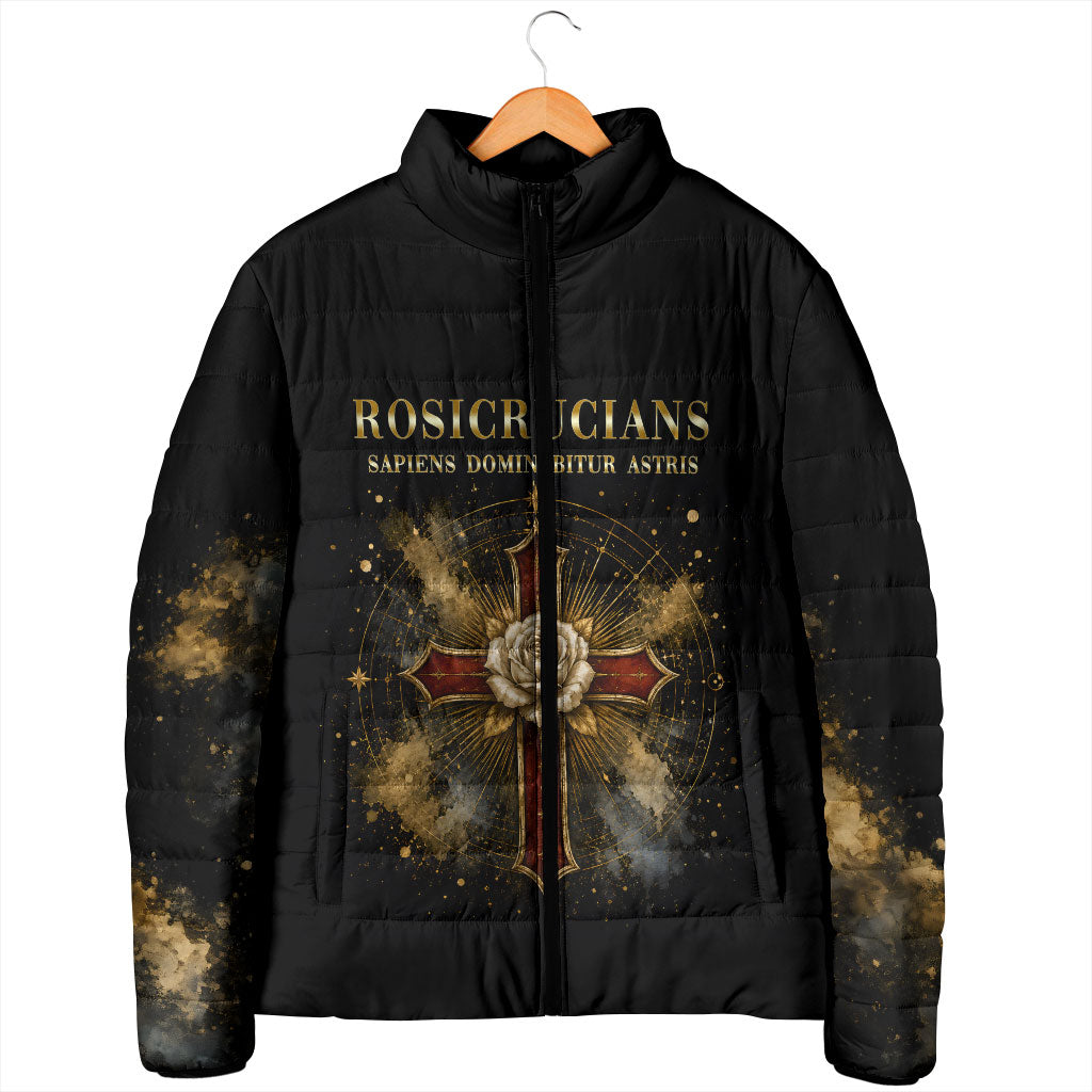 Personalized Rosicrucians Padded Jacket Sapiens Dominabitur Astris Rose Cross