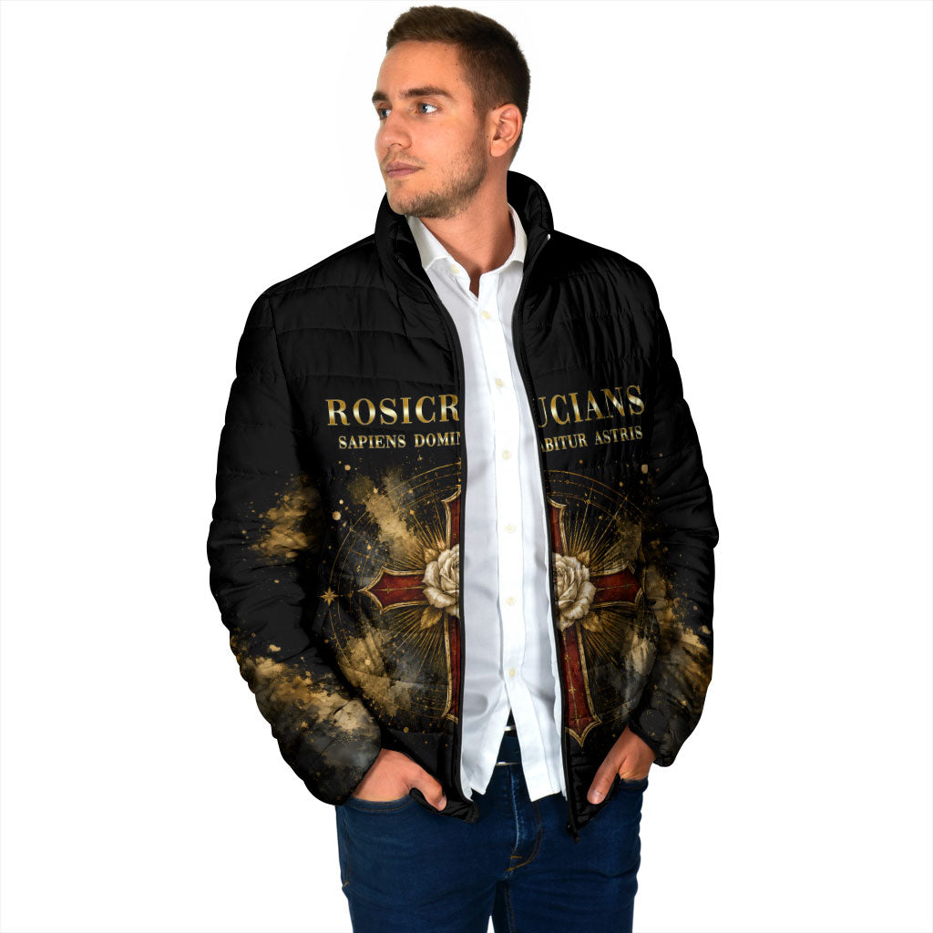 Personalized Rosicrucians Padded Jacket Sapiens Dominabitur Astris Rose Cross