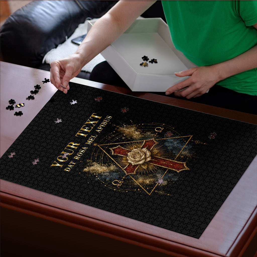 Personalized Rosicrucians Puzzle Sapiens Dominabitur Astris Rose Cross