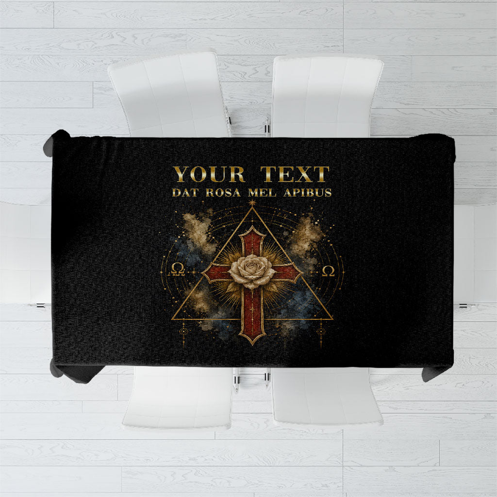 Personalized Rosicrucians Tablecloth Sapiens Dominabitur Astris Rose Cross