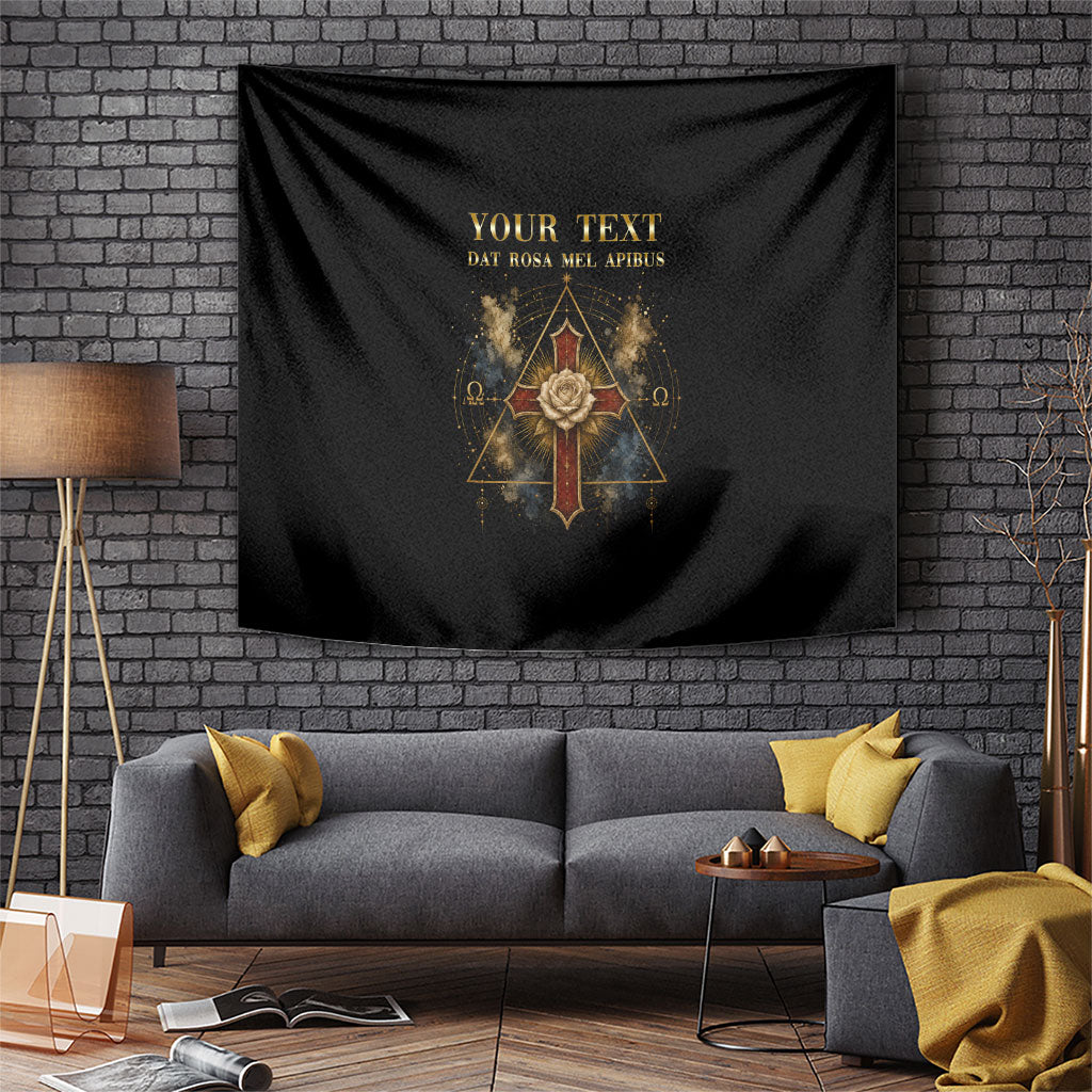 Personalized Rosicrucians Tapestry Sapiens Dominabitur Astris Rose Cross