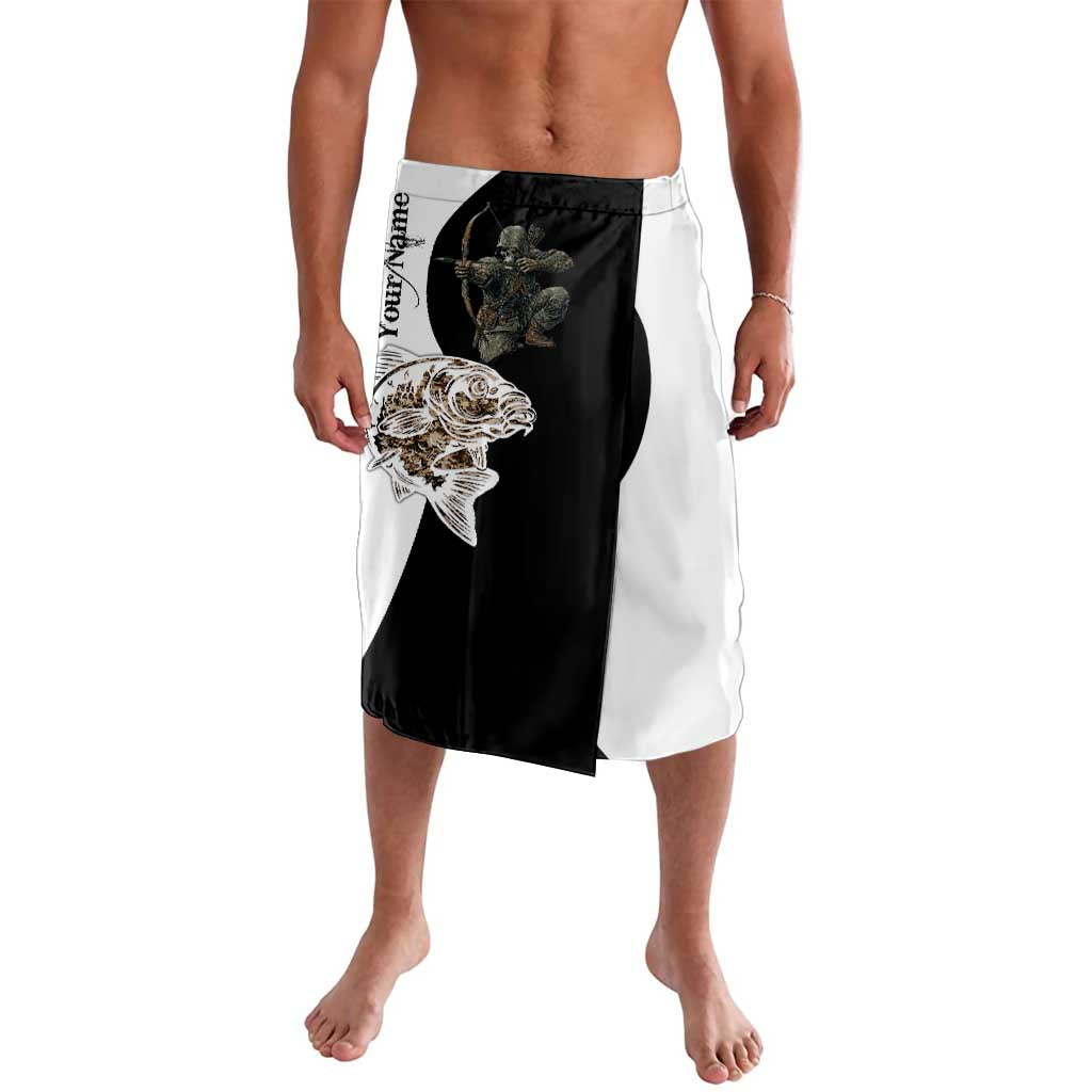 Carp Hunter Bowfishing Customize Name Lavalava Camouflage Archer Graphic and Black White Split Layout - Wonder Print Shop