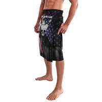 Personalized Skull Bowling Lavalava Distressed American Flag in Dark Grunge Design - Wonder Print Shop