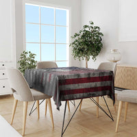Personalized Skull Bowling Tablecloth Distressed American Flag in Dark Grunge Design - Wonder Print Shop