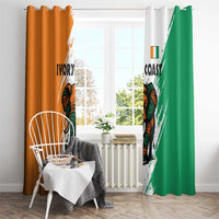 Ivory Coast Window Curtain with Tribal Elephant and Paint Splash Design - Wonder Print Shop