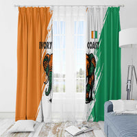 Ivory Coast Window Curtain with Tribal Elephant and Paint Splash Design - Wonder Print Shop