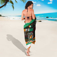Ivory Coast Sarong with Soccer Elephant and Tribal Pattern Design - Wonder Print Shop