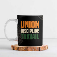 Ivory Coast Ceramic Mug with Ethnic Geometric Pattern and National Motto Design - Wonder Print Shop