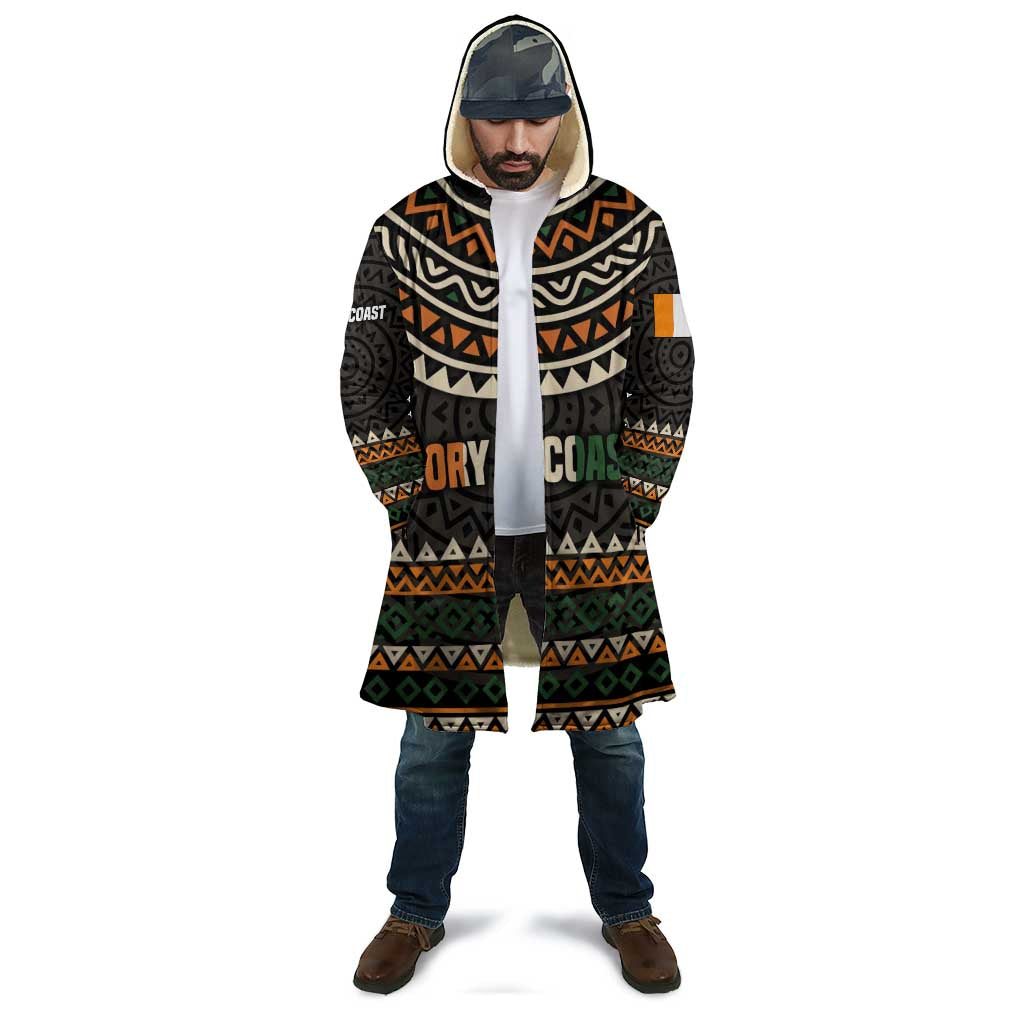 Ivory Coast Cloak with Ethnic Geometric Pattern and National Motto Design - Wonder Print Shop