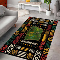 Ivory Coast Area Rug with Taï National Park Wildlife Map Design - Wonder Print Shop