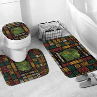 4-piece bathroom set with Taï National Park wildlife map design