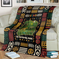 Ivory Coast Blanket with Taï National Park Wildlife Map Design - Wonder Print Shop