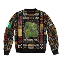 Ivory Coast Bomber Jacket with Taï National Park Wildlife Map Design - Wonder Print Shop