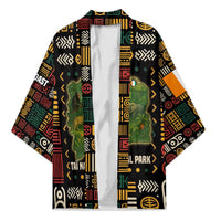 Ivory Coast Kimono with Taï National Park Wildlife Map Design - Wonder Print Shop