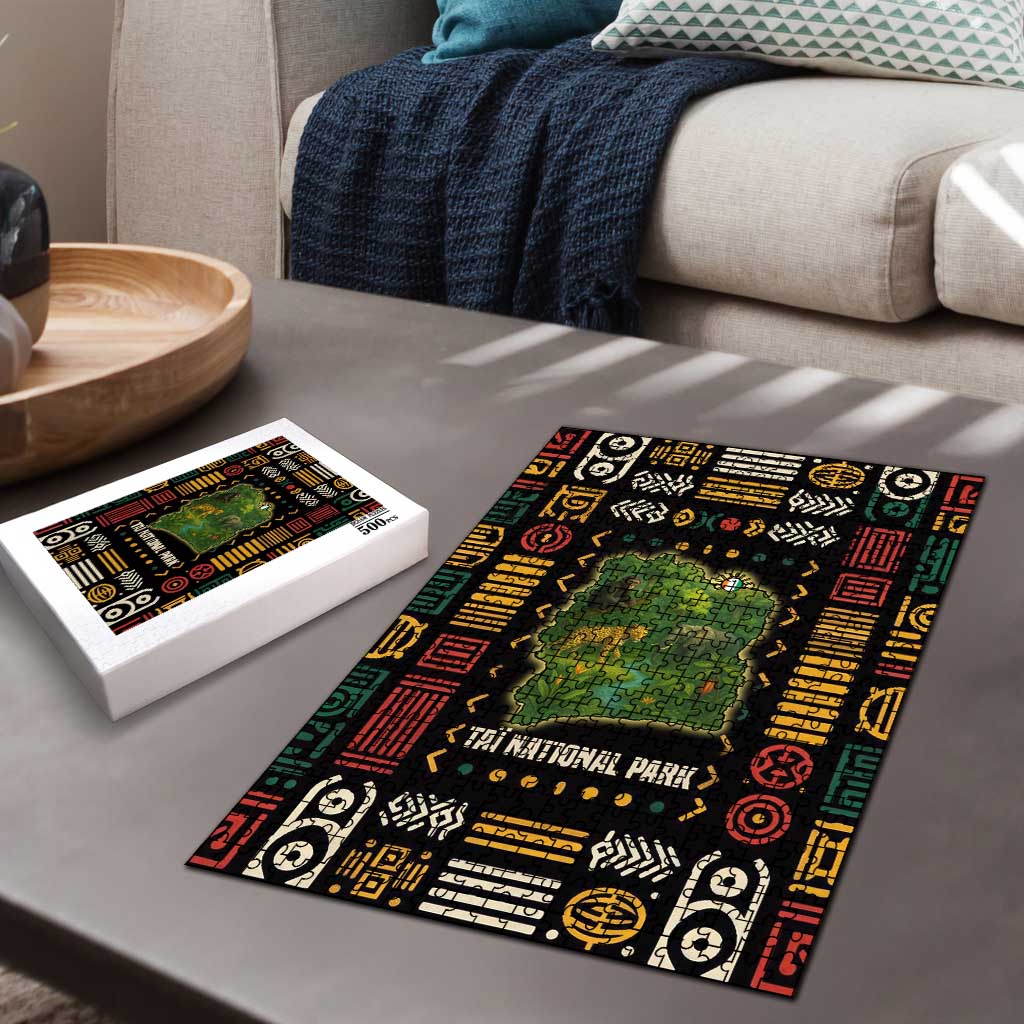 Ivory Coast wildlife map jigsaw puzzle with box