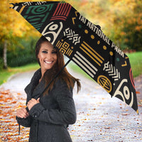Multicolor umbrella with Taï National Park wildlife map design