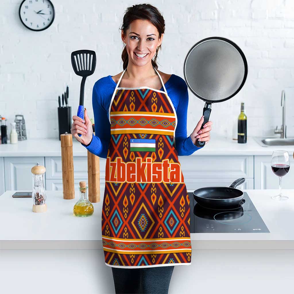 Uzbekistan Apron with Traditional Geometric Motif Design - Wonder Print Shop