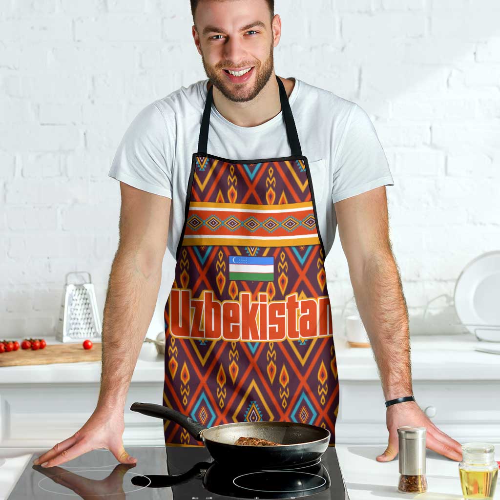 Uzbekistan Apron with Traditional Geometric Motif Design - Wonder Print Shop