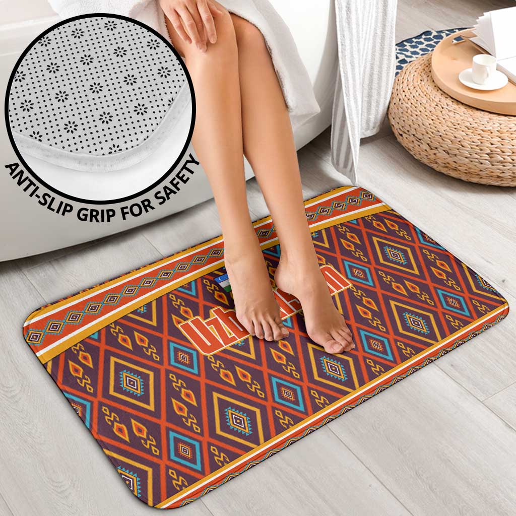 Uzbekistan Bathroom Set with Traditional Geometric Motif Design - Wonder Print Shop
