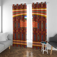 Uzbekistan Window Curtain with Traditional Geometric Motif Design - Wonder Print Shop