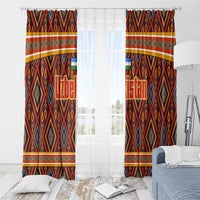 Uzbekistan Window Curtain with Traditional Geometric Motif Design - Wonder Print Shop
