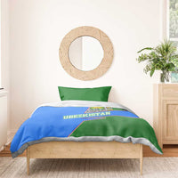 Uzbekistan Bedding Set with National Coat of Arms and Modern Gradient Design - Wonder Print Shop