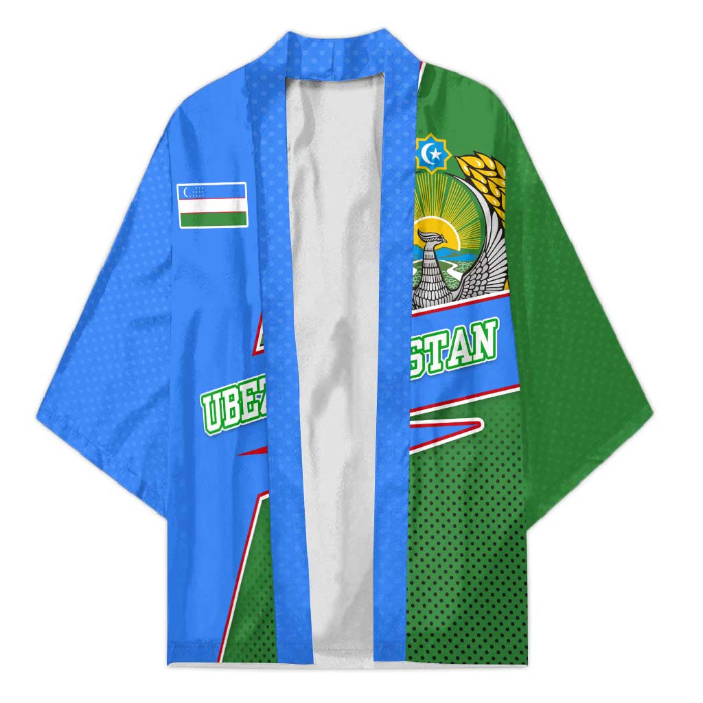 Uzbekistan Kimono with National Coat of Arms and Modern Gradient Design - Wonder Print Shop