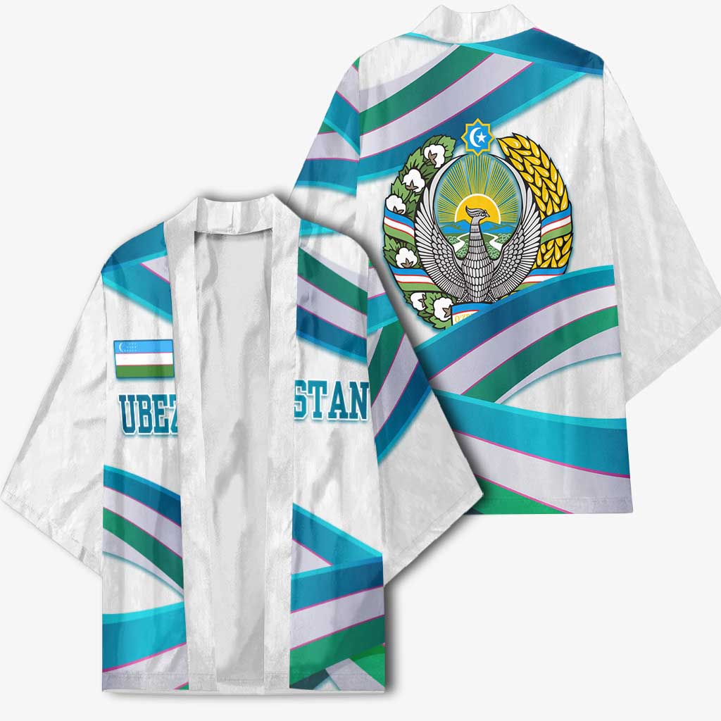 Uzbekistan Kimono with Ribbon Wave Design - Wonder Print Shop