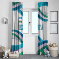 Uzbekistan Window Curtain with Ribbon Wave Design - Wonder Print Shop