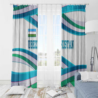 Uzbekistan Window Curtain with Ribbon Wave Design - Wonder Print Shop