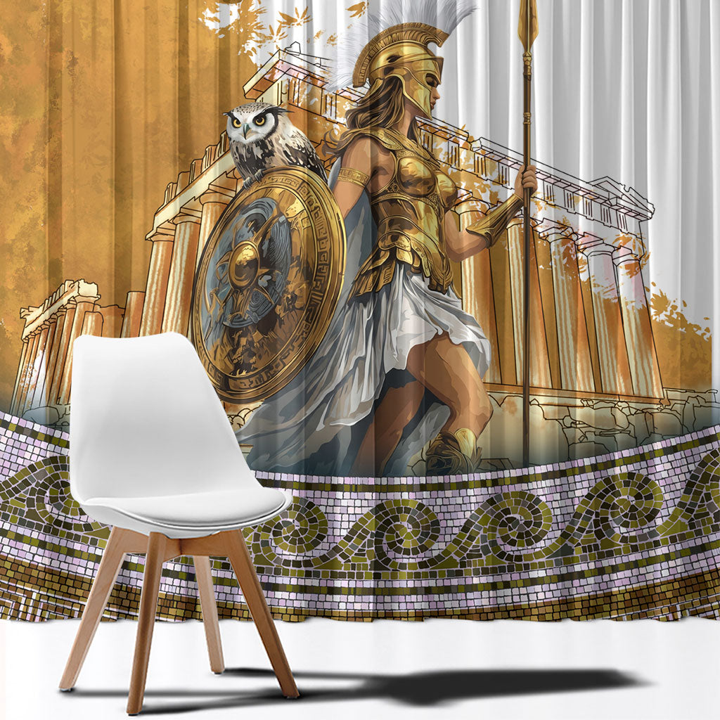Athena Greek Goddess Window Curtain Ancient Mythology Warrior Art
