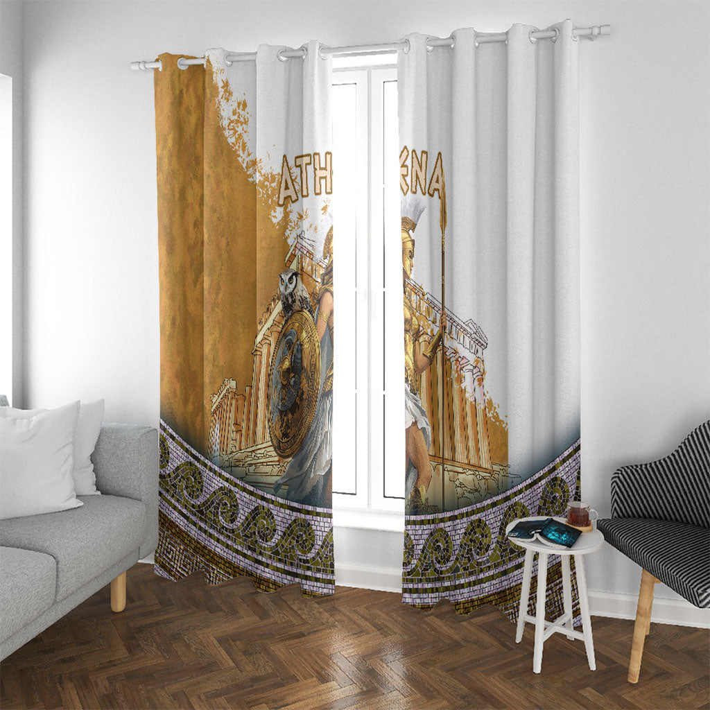 Athena Greek Goddess Window Curtain Ancient Mythology Warrior Art
