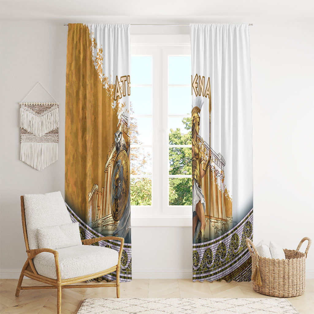 Athena Greek Goddess Window Curtain Ancient Mythology Warrior Art