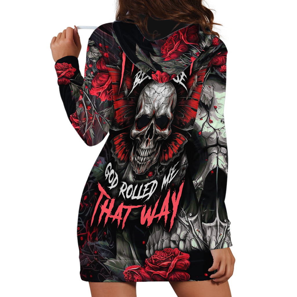 I'm Blunt Because God Rolled Me That Way Skull Hoodie Dress - Wonder Print Shop