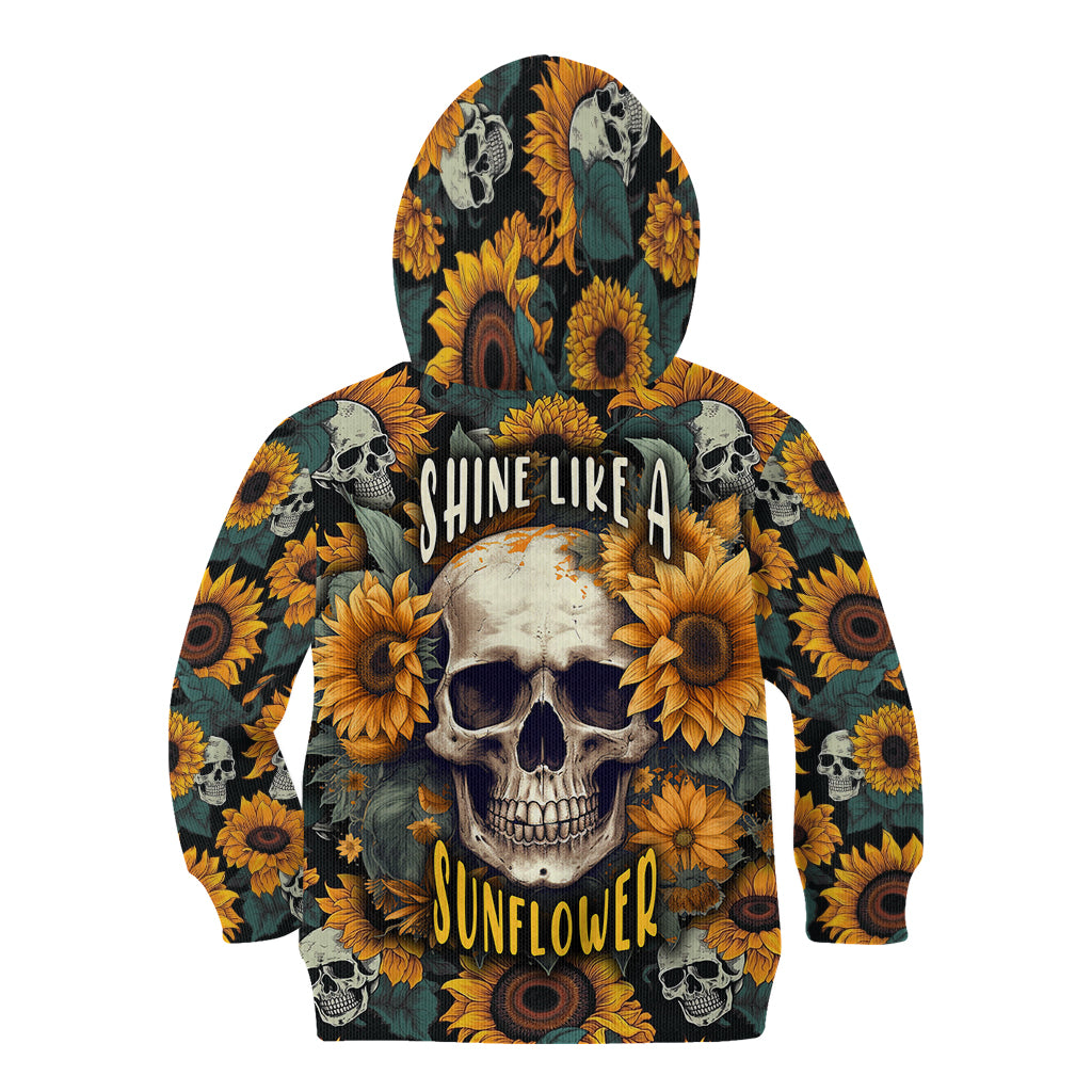 Shine Like A Sunflower Skull Kid Hoodie - Wonder Print Shop