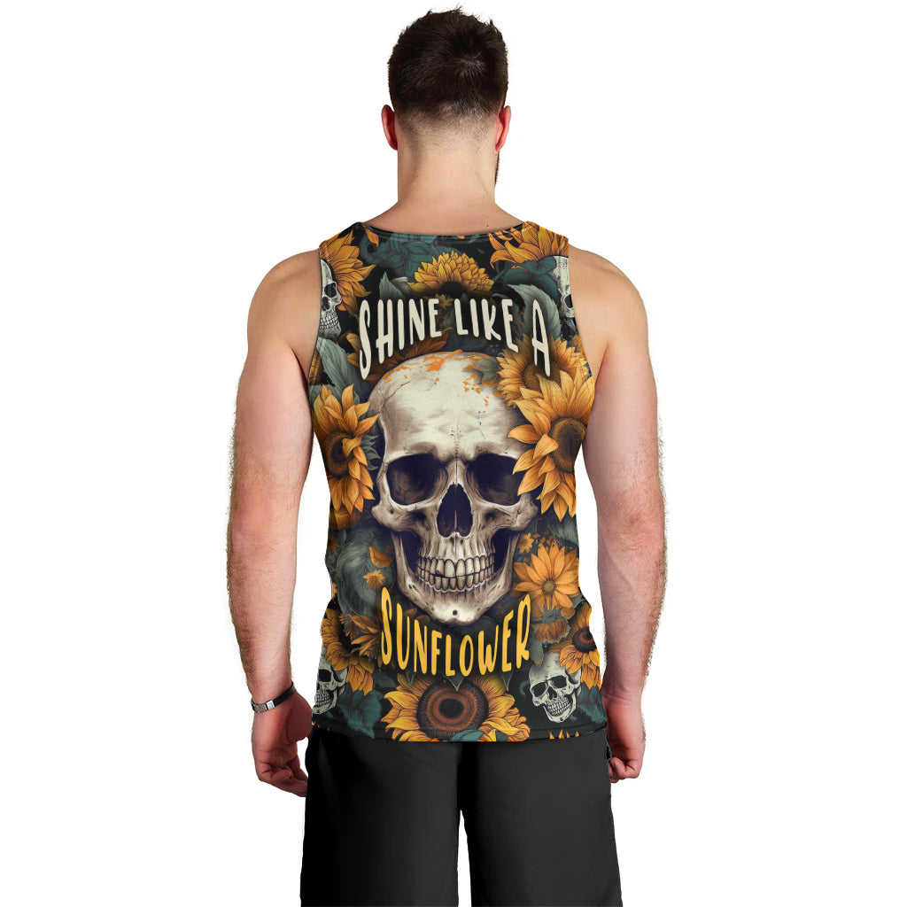 Shine Like A Sunflower Skull Men Tank Top - Wonder Print Shop